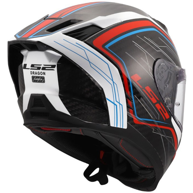 LS2 FF807 Dragon Subic zárt motoros bukósisak fényes fehér-kék-piros