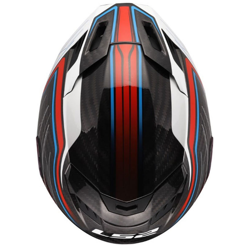 LS2 FF807 Dragon Subic zárt motoros bukósisak fényes fehér-kék-piros