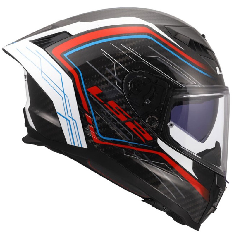 LS2 FF807 Dragon Subic zárt motoros bukósisak fényes fehér-kék-piros
