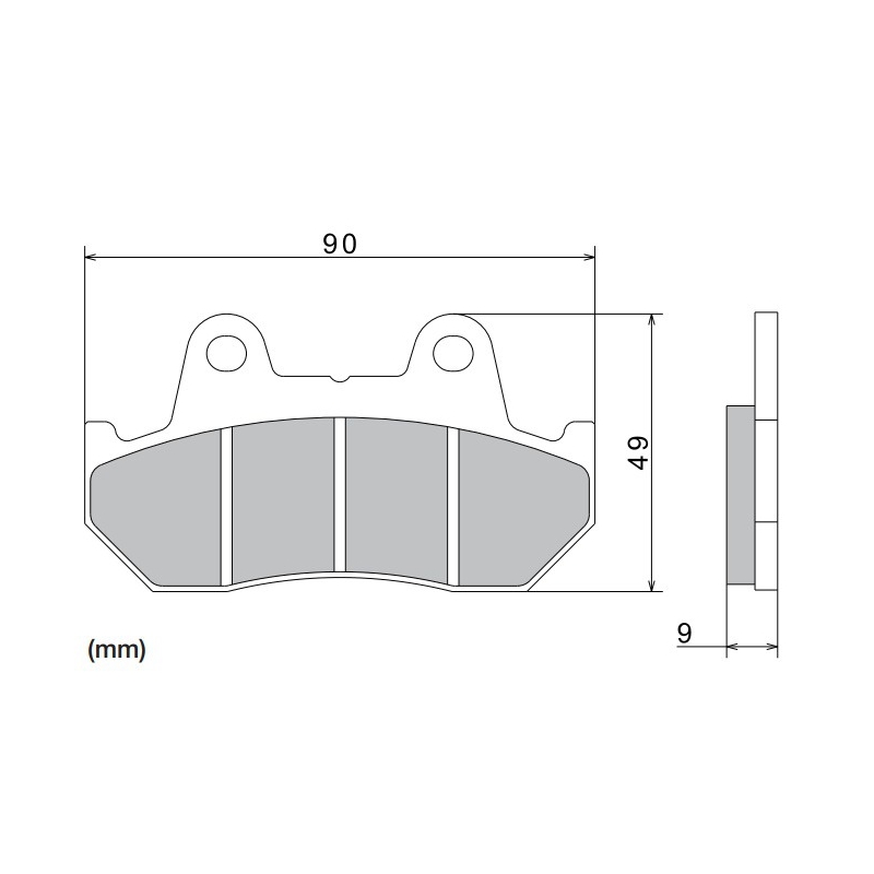 NISSIN fékbetét félmetál keverék 90x49x9 mm 2 darab