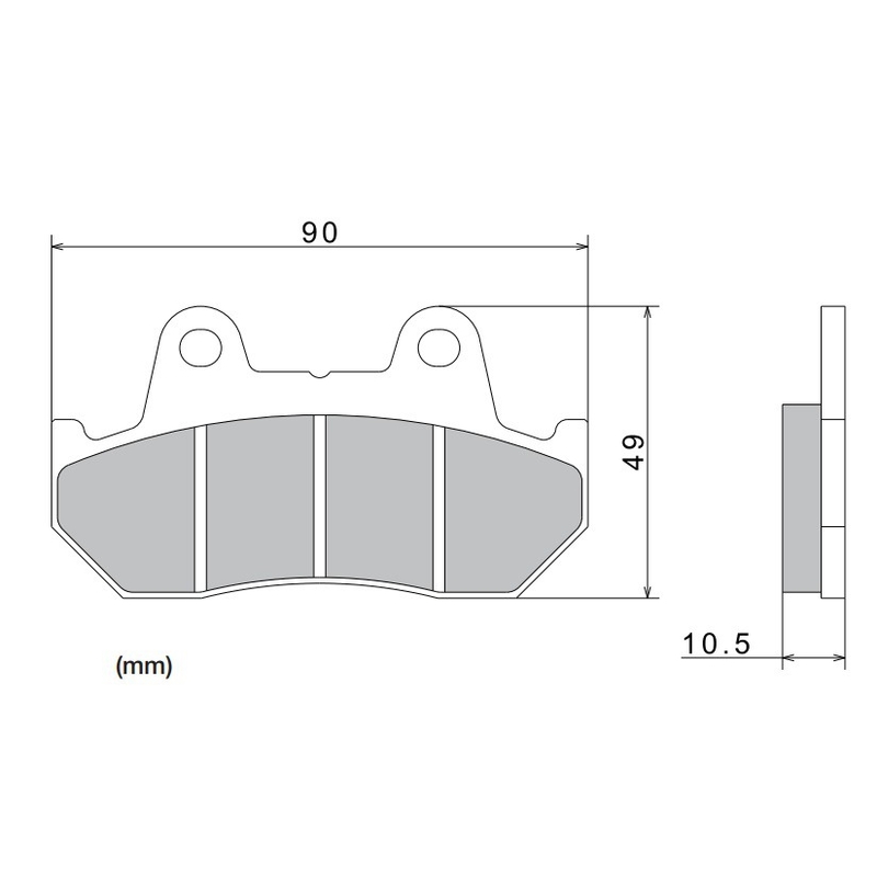 NISSIN fékbetét félmetál keverék  90x49x10.5 mm 2 darab