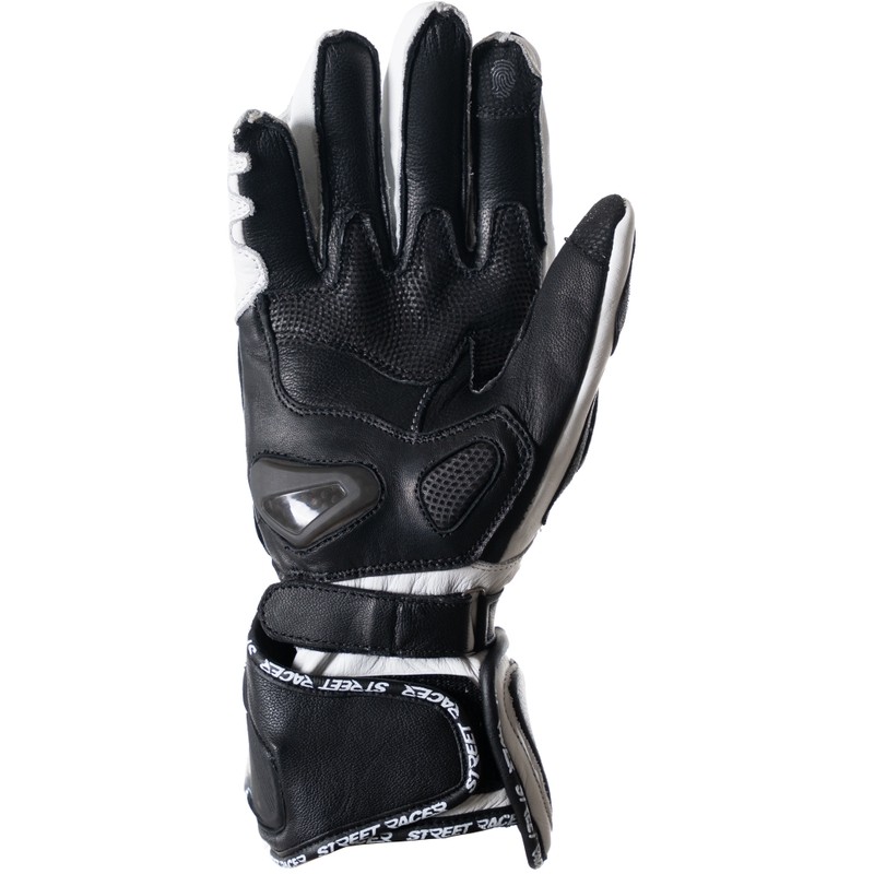 Street Racer Virus 2 motoros kesztyű fekete-fehér