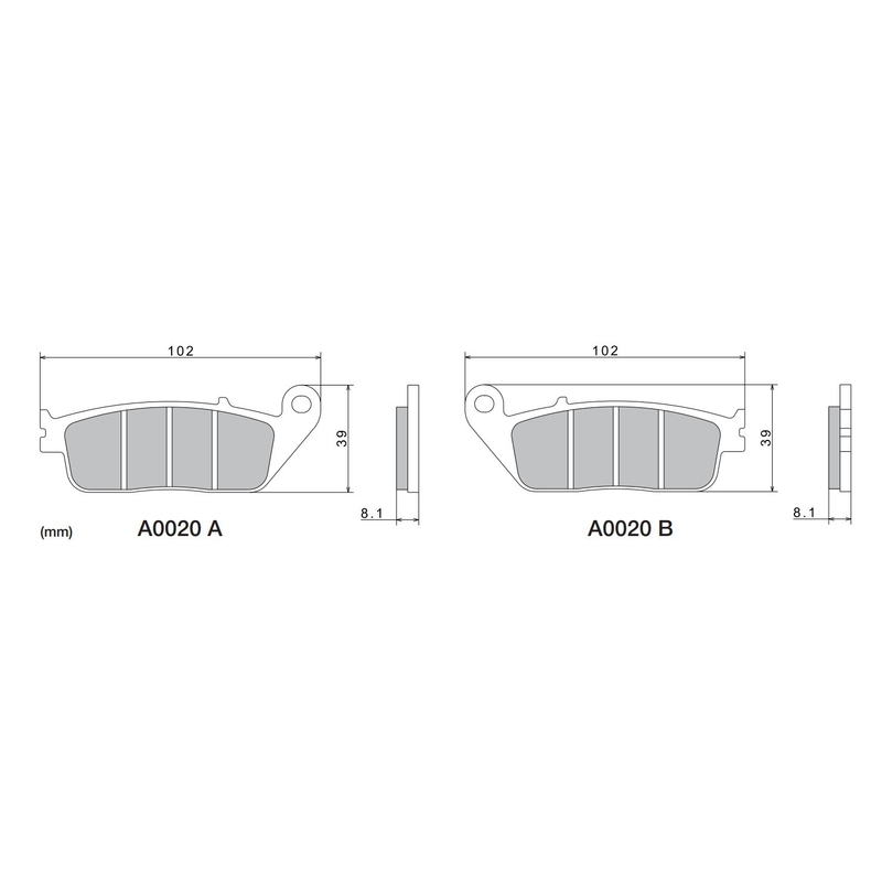 NISSIN fékbetét félmetál keverék 102x39x8.1 mm 2 darab