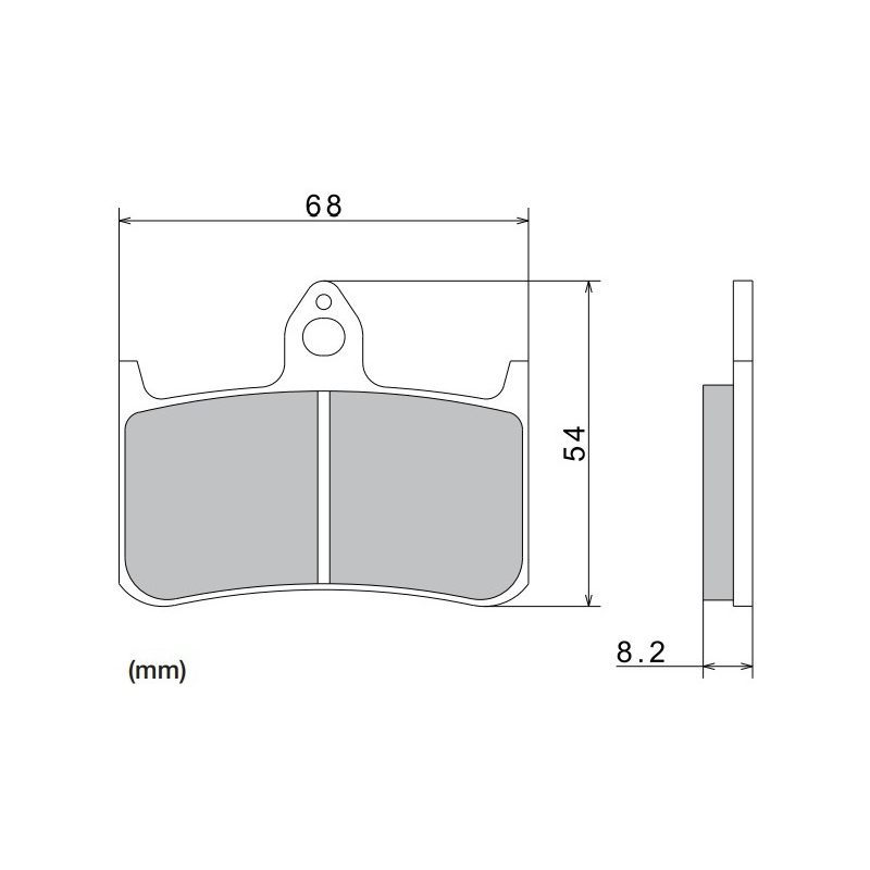 NISSIN fékbetét félmetál keverék 68x54x8.2 mm 2 darab