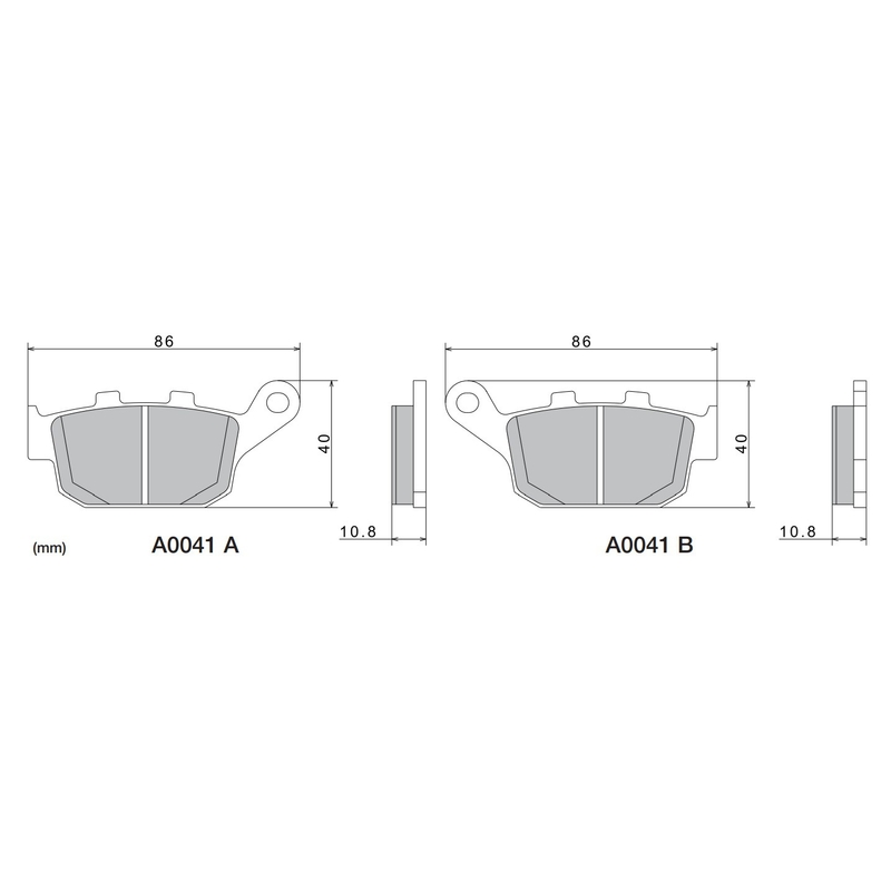 NISSIN fékbetét félmetál keverék 86x40x10.8 mm 2 darab