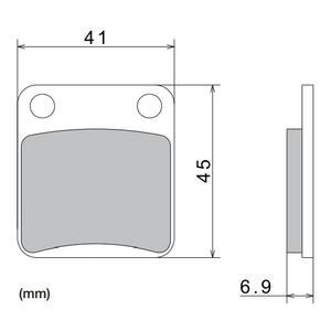 Brzdové destičky NISSIN semi-metalická směs 41x45x6.9 mm 2 ks