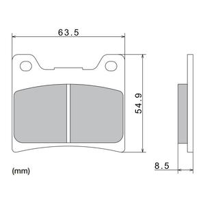 Brzdové destičky NISSIN semi-metalická směs 63.5x54.9x8.5 mm 2 ks
