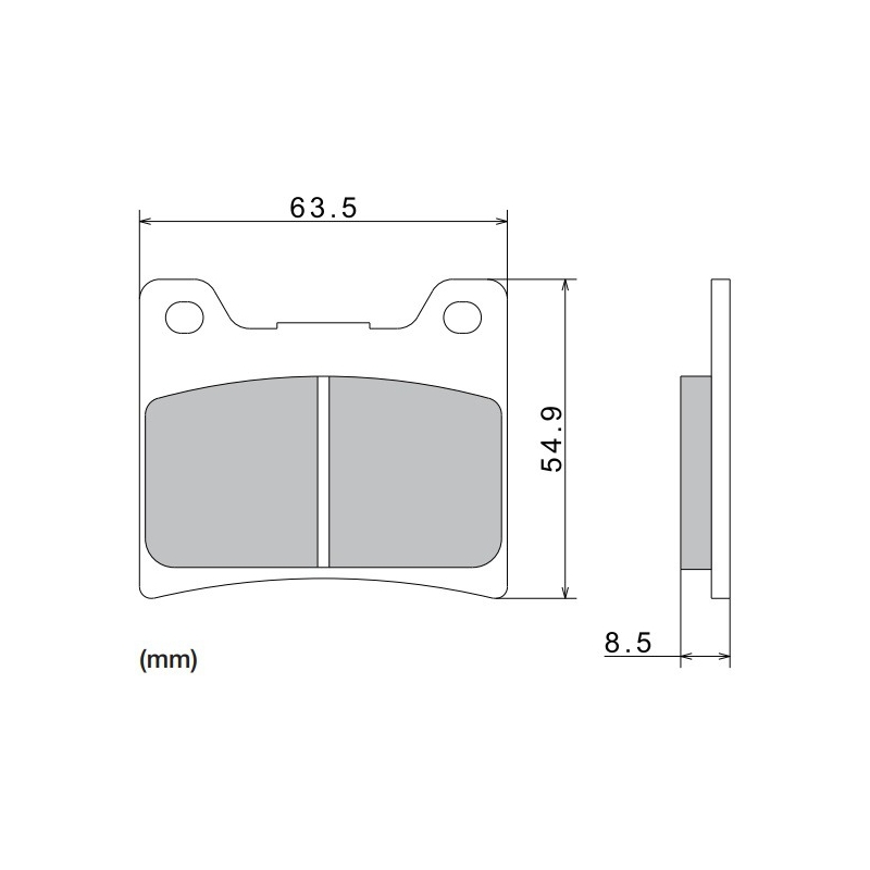 NISSIN fékbetét félmetál keverék  63.5x54.9x8.5 mm 2 darab