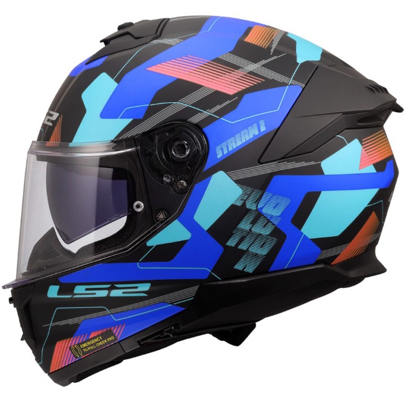LS2 FF808 Stream II Mika zárt motoros bukósisak fekete-kék