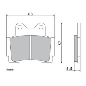 Brzdové destičky NISSIN semi-metalická směs 68x57x8.5 mm 2 ks