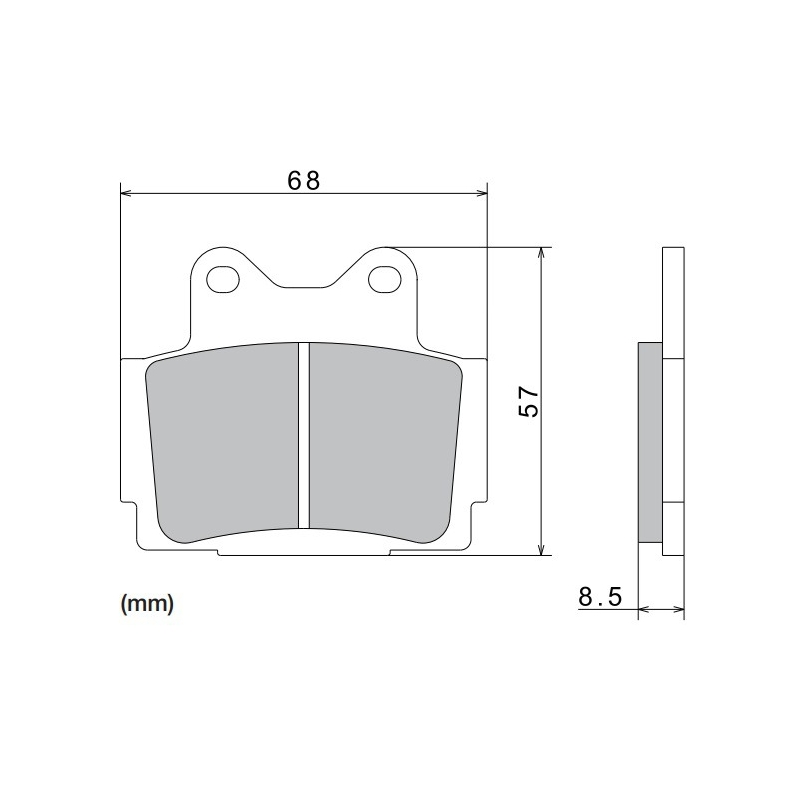 NISSIN fékbetét félmetál keverék 68x57x8.5 mm 2 darab