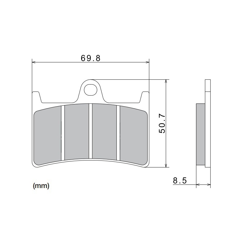 NISSIN fékbetét félmetál keverék 69.8x50.7x8.5 mm 2 darab