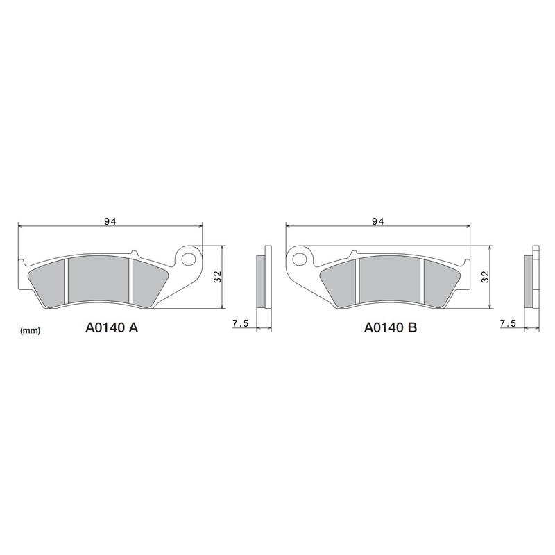 NISSIN fékbetét félmetál keverék 94x32x7.5mm 2 darab