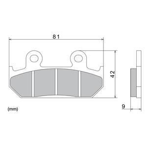 Brzdové destičky NISSIN semi-metalická směs 81x42x9 mm 2 ks