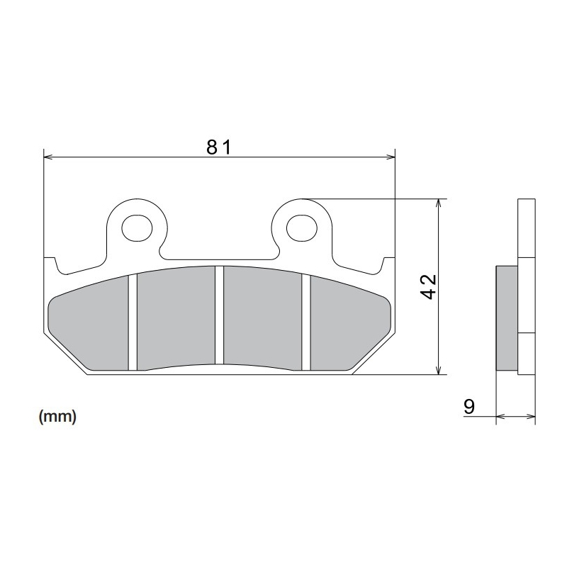 NISSIN fékbetét félmetál keverék 81x42x9mm 2 darab