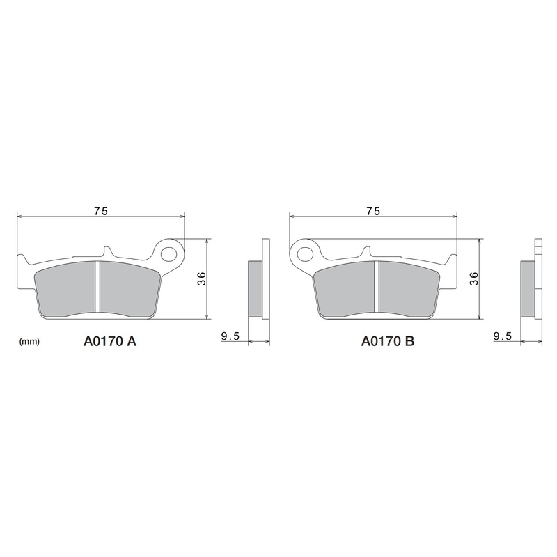 NISSIN fékbetét félmetál keverék 75x36x9.5mm 2 darab