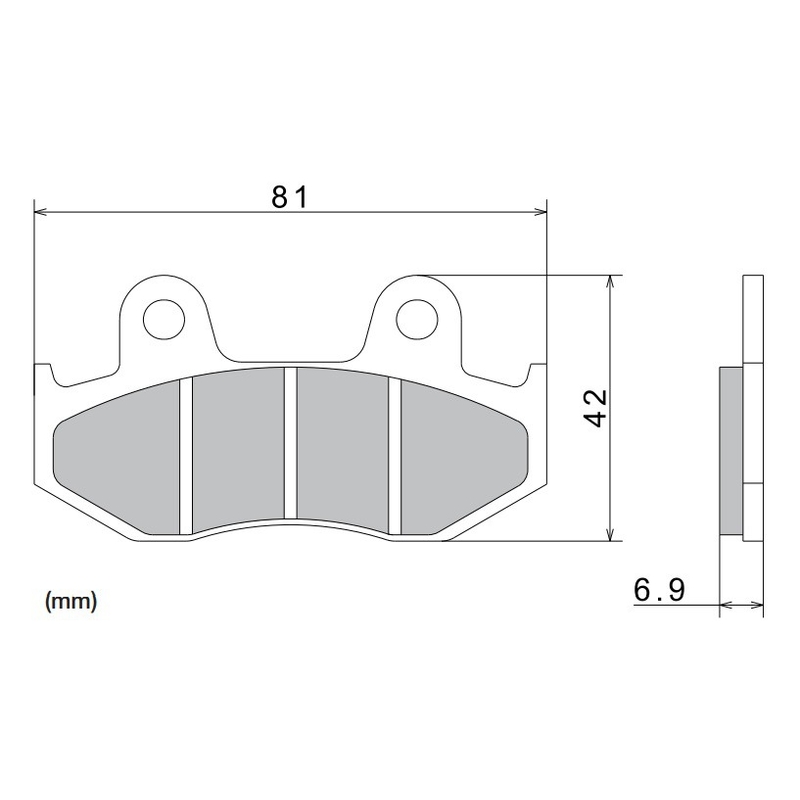 NISSIN fékbetét félmetál keverék 81x42x6.9mm 2 darab