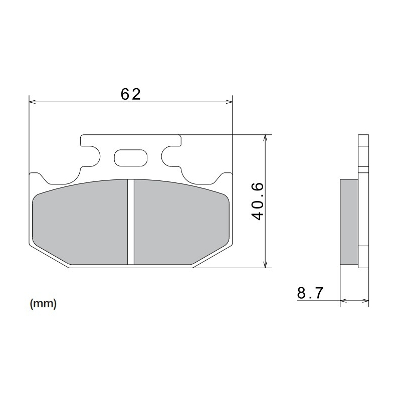 NISSIN fékbetét félmetál keverék 62x40.6x8.7 mm 2 darab