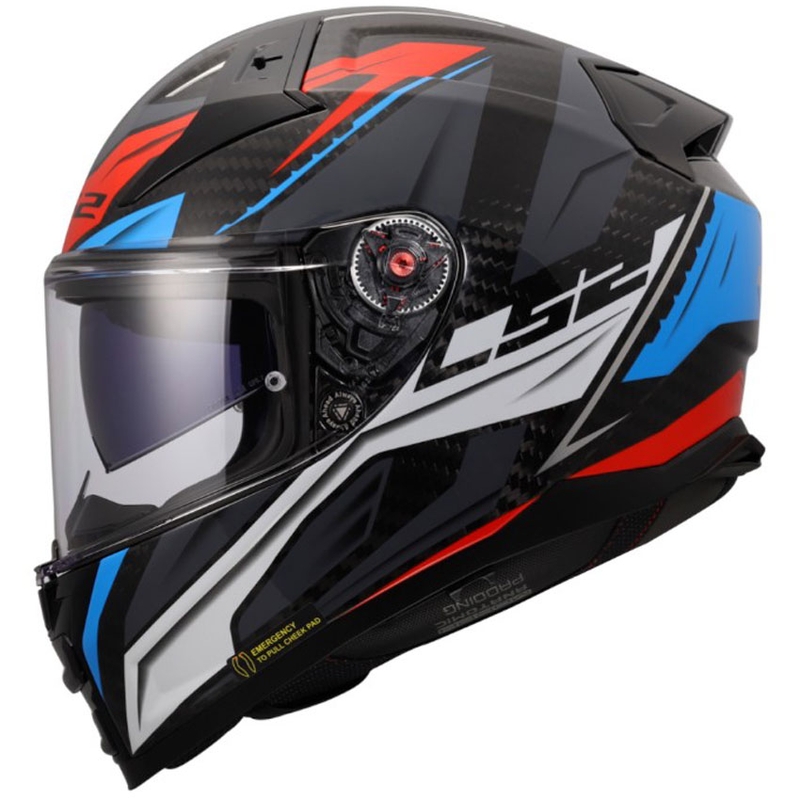 LS2 FF811 Vector II C Savage zárt motoros bukósisak fehér-kék-piros