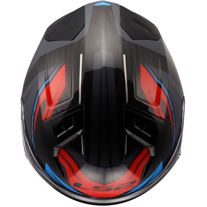LS2 FF811 Vector II C Savage zárt motoros bukósisak fehér-kék-piros