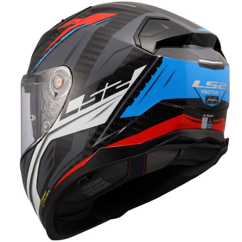 LS2 FF811 Vector II C Savage zárt motoros bukósisak fehér-kék-piros
