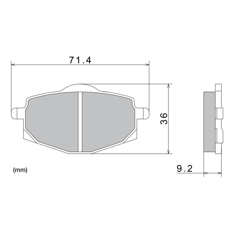 NISSIN fékbetét félmetál keverék 71.4x36x9.2 mm 2 darab