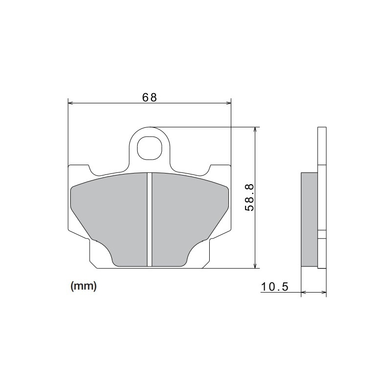 NISSIN fékbetét félmetál keverék 68x58.8x10.5 mm 2 darab