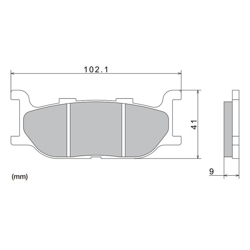 NISSIN fékbetét félmetál keverék 102.1x41x9 mm 2 darab
