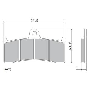 Brzdové destičky NISSIN semi-metalická směs 91.9x51.5x8 mm 2 ks