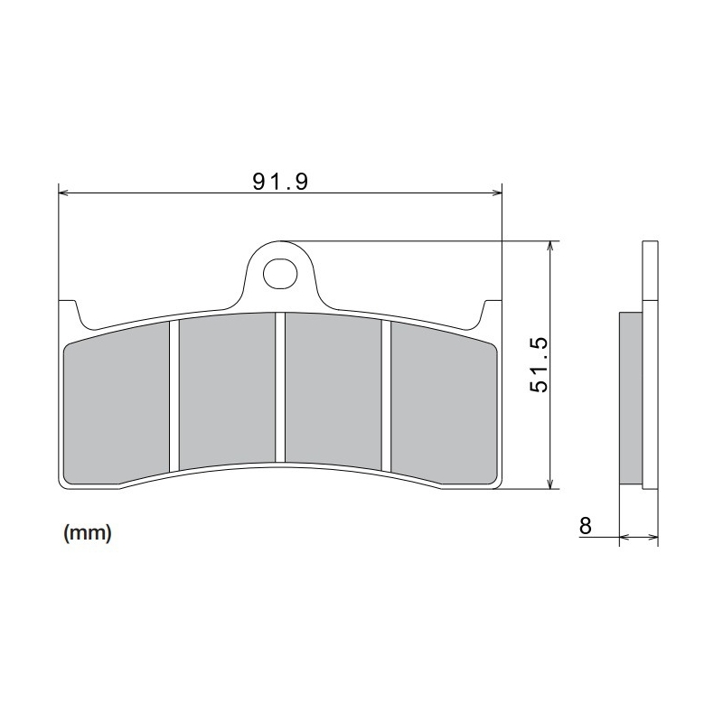 NISSIN fékbetét félmetál keverék 91.9x51.5x8mm 2 darab