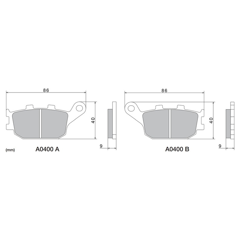 NISSIN fékbetét félmetál keverék 86x40x9mm 2 darab