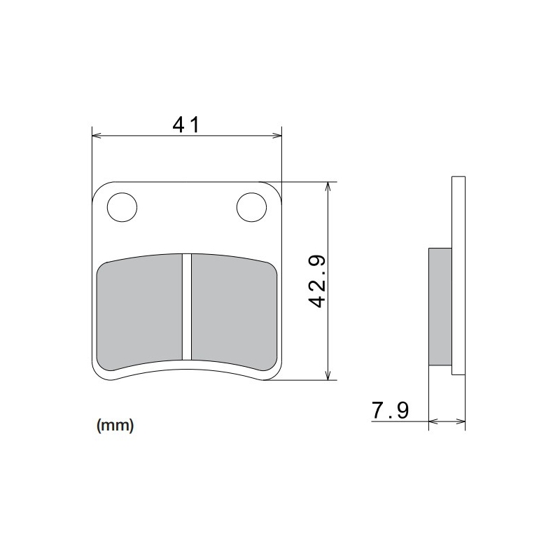 NISSIN fékbetét félmetál keverék 41x42.9x7.9 mm 2 darab
