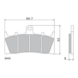 Brzdové destičky NISSIN semi-metalická směs 89.7x52x8 mm 2 ks