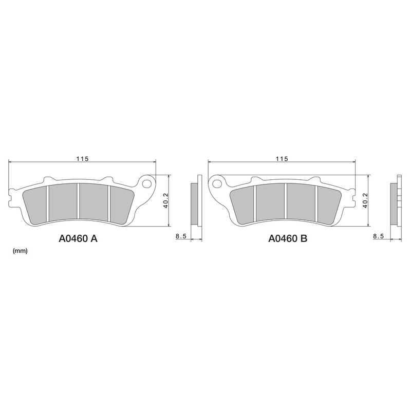 NISSIN fékbetét félmetál keverék 115x40.2x8.5 mm 2 darab