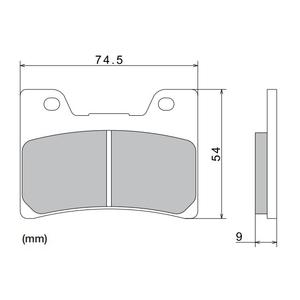 Brzdové destičky NISSIN semi-metalická směs 74.5x54x9 mm 2 ks