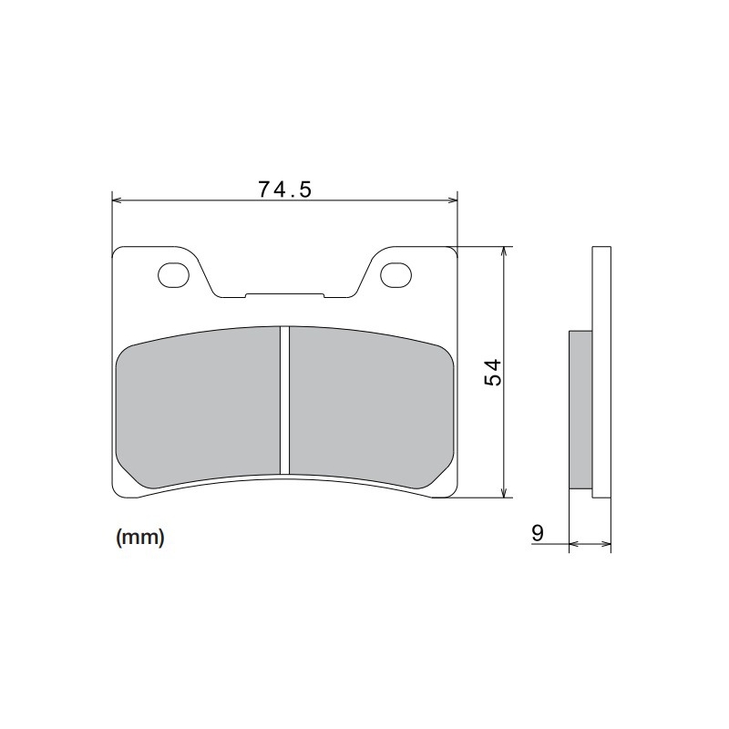 NISSIN fékbetét félmetál keverék 74.5x54x9 mm 2 darab