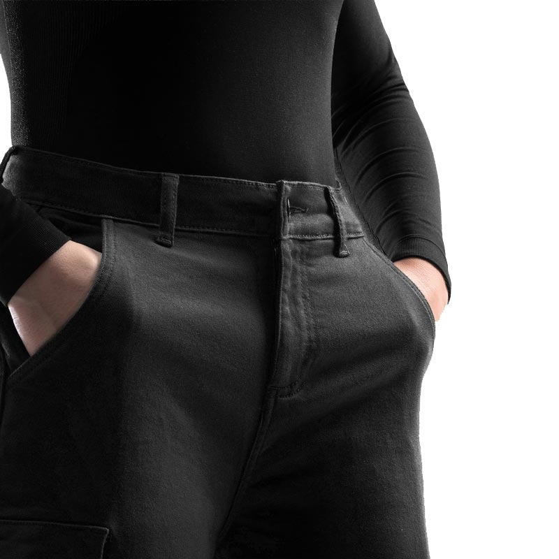 Rebelhorn Faster női rövidített motoros farmer fekete