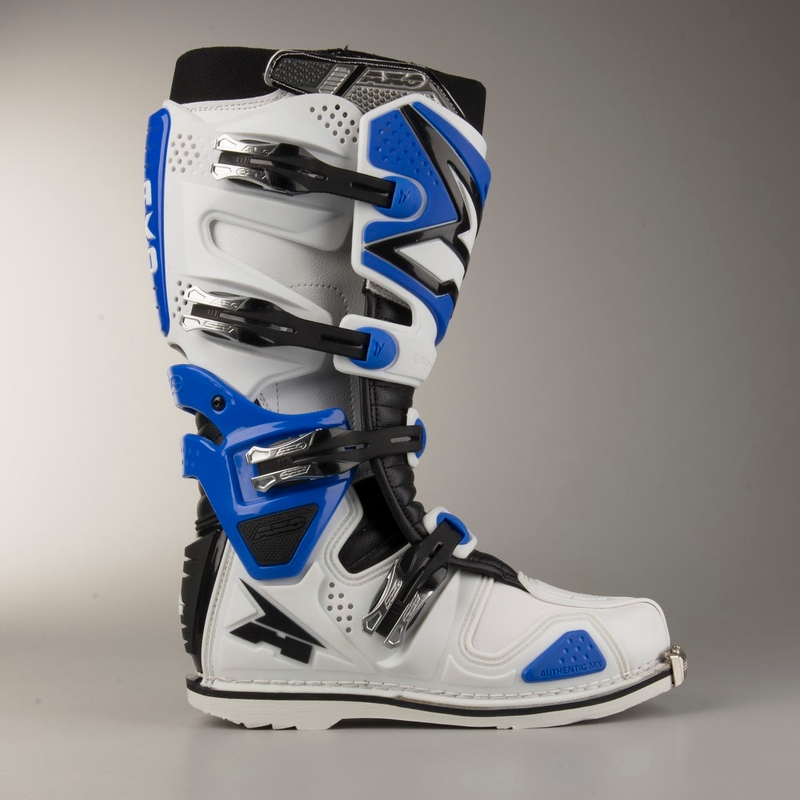 Motorkerékpár cipő AXO A2 fehér-kék akció kiárusítás