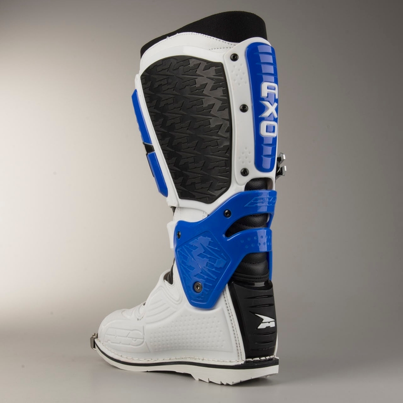 Motorkerékpár cipő AXO A2 fehér-kék akció kiárusítás