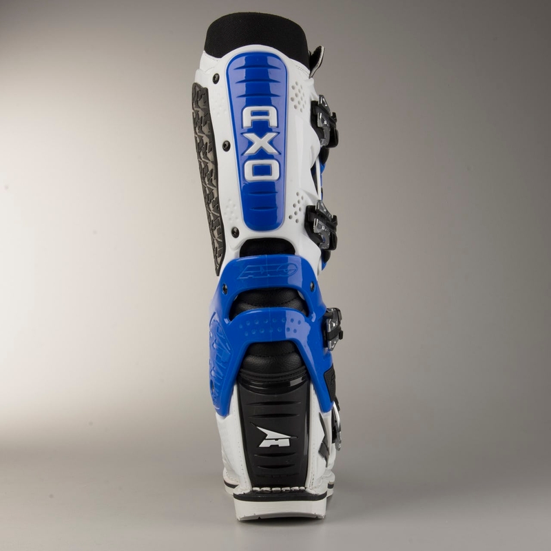 Motorkerékpár cipő AXO A2 fehér-kék akció kiárusítás