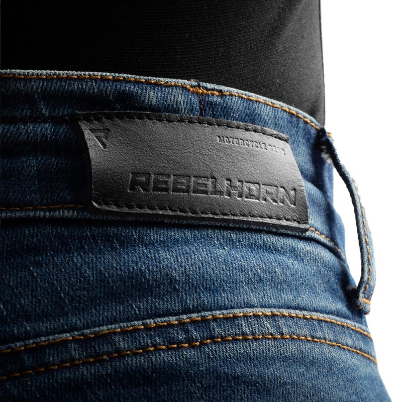 Rebelhorn Classic Monolayer női rövidített motoros farmer koptatott kék