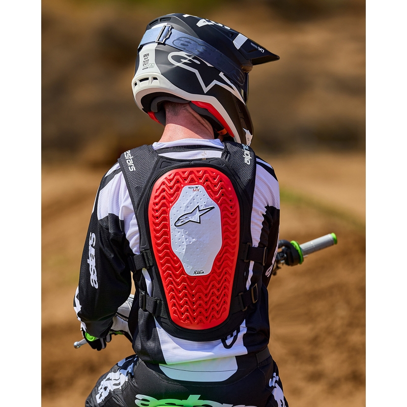 Alpinestars TECH‑AIR® MX PLASMA rendszerű légzsákos mellény fehér‑fekete‑piros