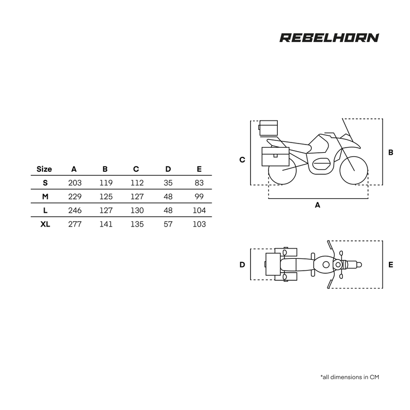 Rebelhorn Shelter motortakaró ponyva csomagtérrel fekete-ezüst