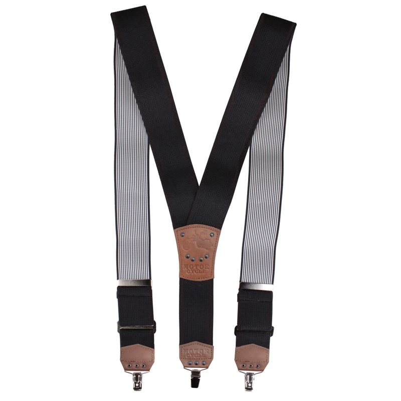 Nadrágtartó Motorcycle motívummal fekete