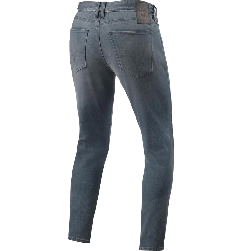 Revit Carlin SK rövidített motoros farmernadrág koptatott közepes szürke