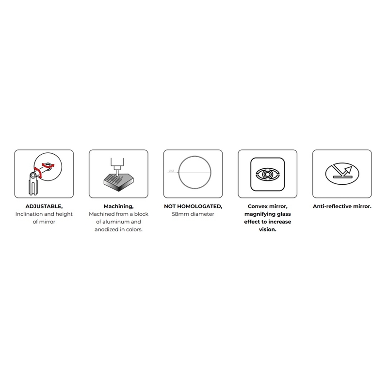 Visszapillantó tükör PUIG TRACKER fekete right / left