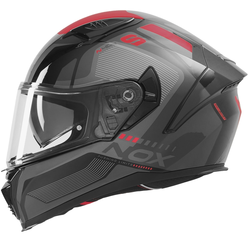 NOX N402 Mentor zárt motoros bukósisak fekete-piros