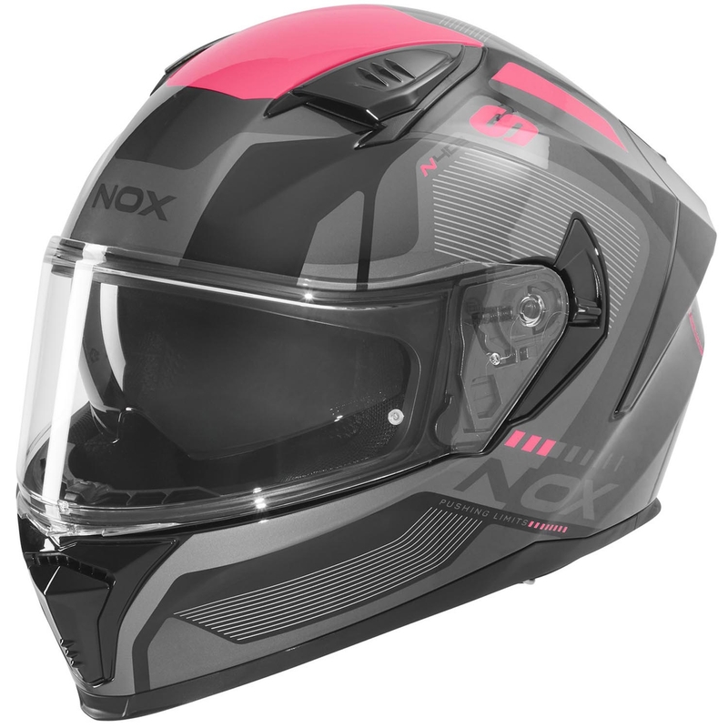 NOX N402 Mentor zárt motoros bukósisak fekete-rózsaszín