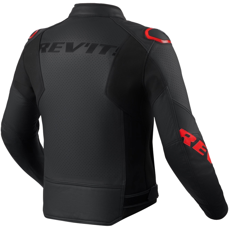 Revit Quadratic motoros bőrkabát fekete-fluo piros