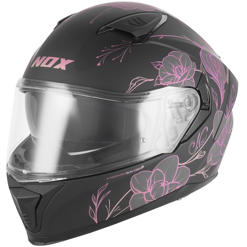 NOX N402 Spring zárt motoros bukósisak matt fekete-rózsaszín